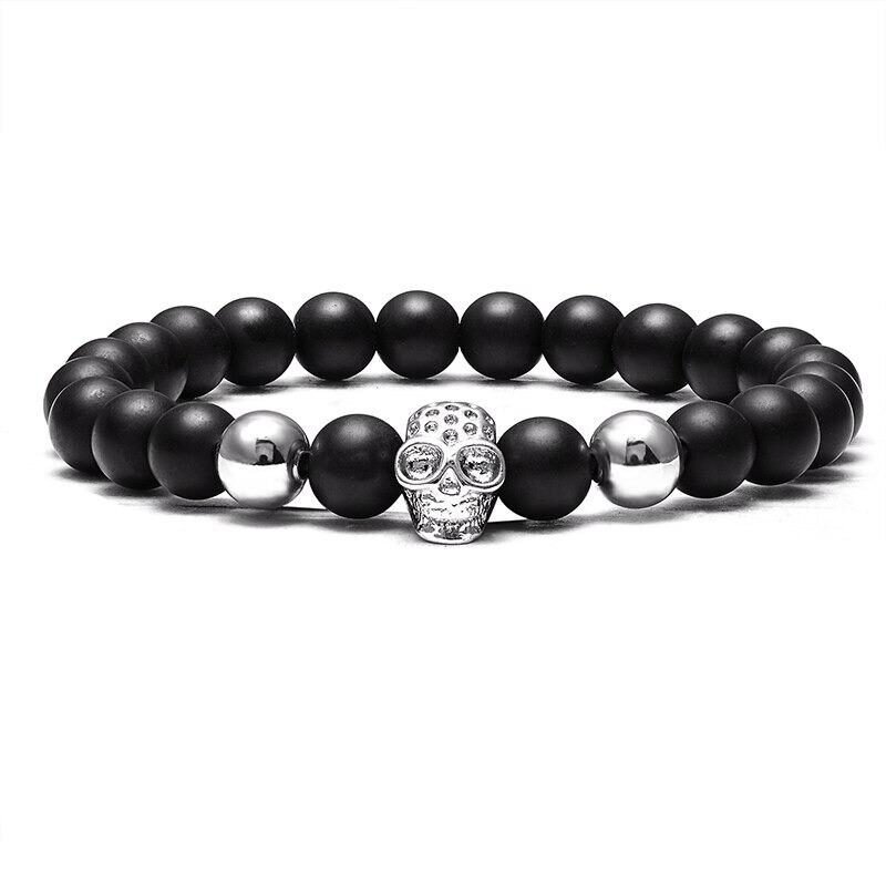 Bracelet Perle Tête de Mort Homme