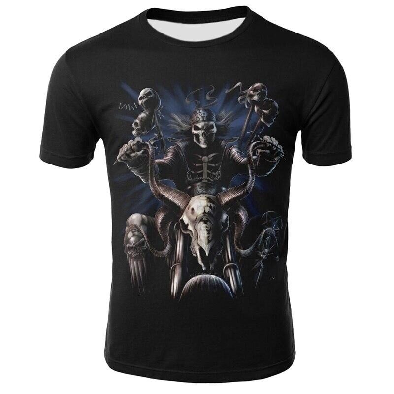 T-Shirt Tête de Mort Biker Gothique
