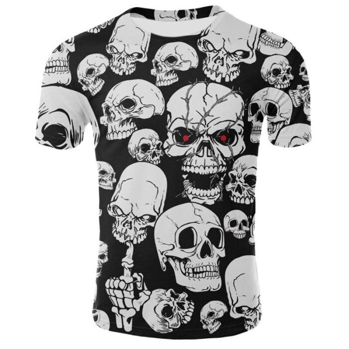 T-Shirt Tête de Mort Crânes Multiples