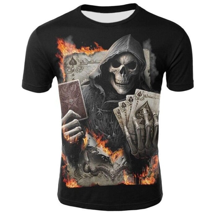 T-Shirt Tête de Mort Poker