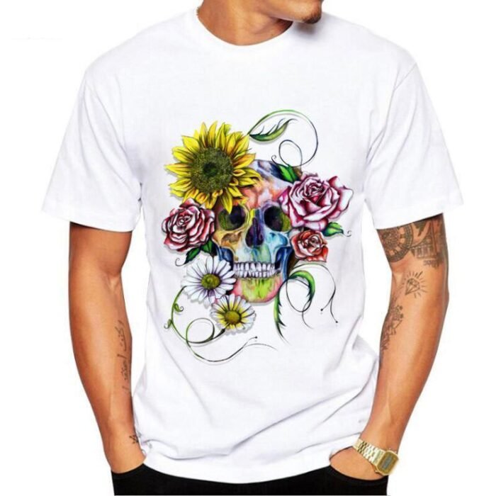 T-Shirt Crâne Fleur