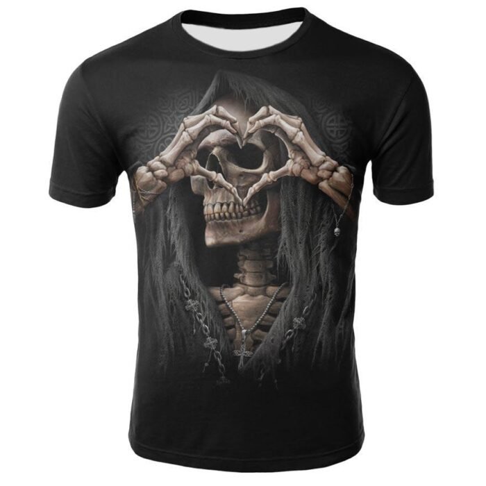 T-Shirt Tête de Mort Amoureux
