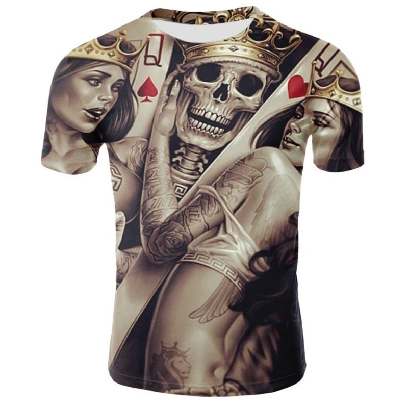 T-Shirt Tête de Mort King et Queen