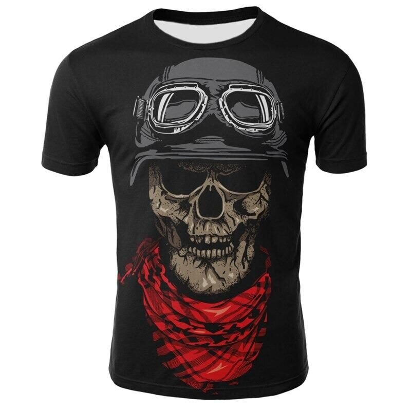 T-Shirt Tête de Mort Motard